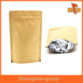 laminated material custom stand up kraft paper resealable zip lock bags for coffee